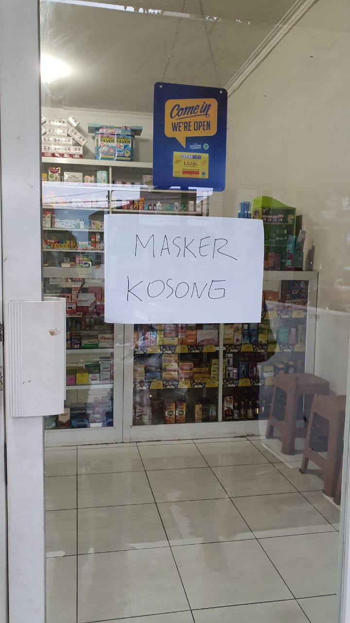 corona dan masker yang habis
